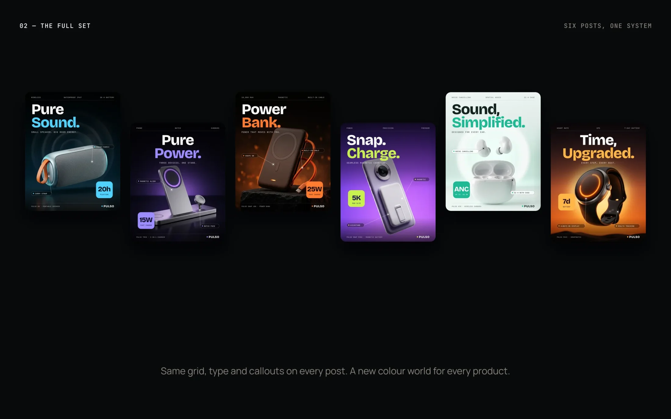 Pulso Social Campaign — The full set of six posts